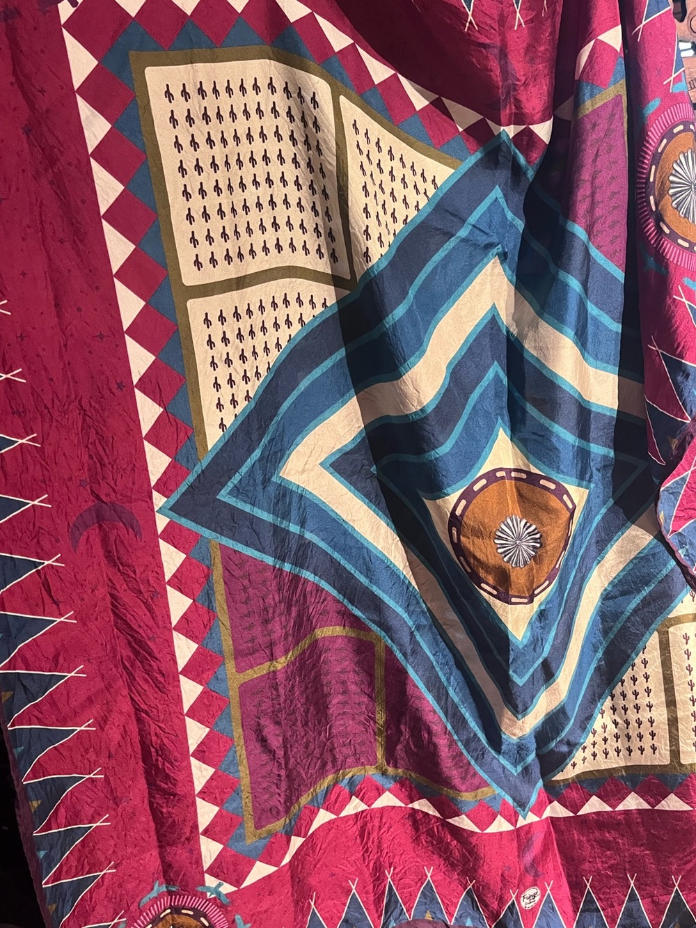 Burgundy cactus scarf